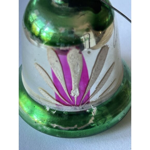 Vintage Mercury Glass Bell Shaped Christmas Ornament Occupied Japan 1945-1952 - Picture 2 of 4